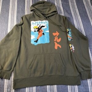 Naruto Graphic Hoodie - Olive Green